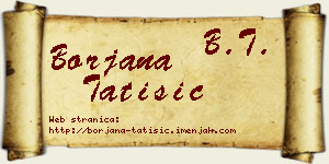 Borjana Tatišić vizit kartica